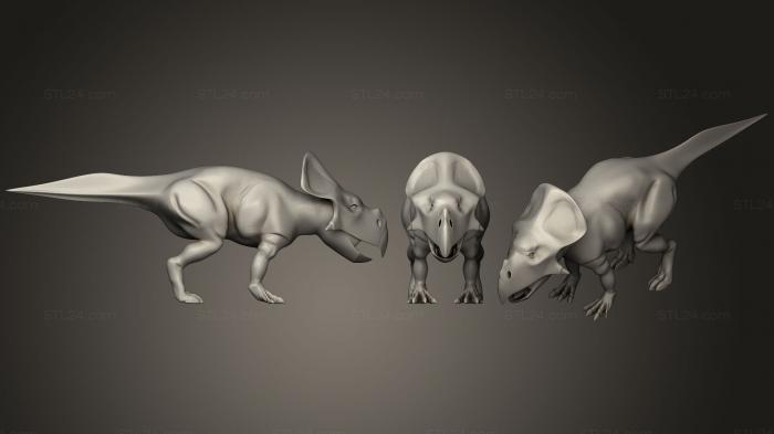 Статуэтки животных (Протоцератопс, STKJ_1370) 3D модель для ЧПУ станка